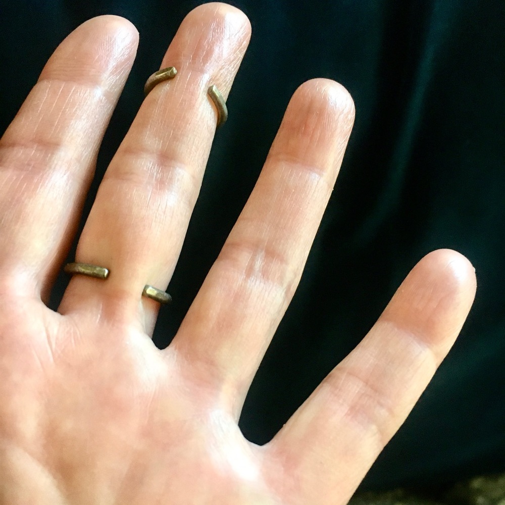 Torchlight Adjustable Dual Chevron Ring With Chai… - image 3